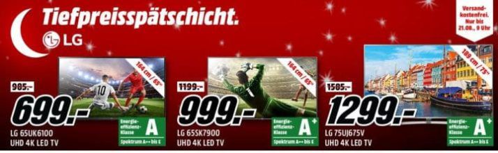 Media Markt LG Tiefpreisspätschicht   günstige TVs und Monitore