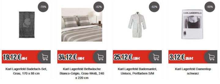 Karl Lagerfeld Sale bei TOP12: z.B. Karl Lagerfeld Bademantel Unisex für 24,12€