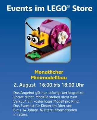 Gratis Lego Mini Bauaktion August – nur am 02.08 in teilnehmenden Lego Stores