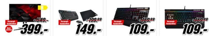 Media Markt Gaming Tiefpreisspätschicht: z.B. HYPERX Alloy Elite RGB MX mech. Gaming Tastatur für 109€ (statt 169€)