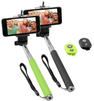 NINETEC Picturesmart Selfie Sticks + Bluetooth Auslöser für IOS + Android im Doppelpack für nur 7,77€