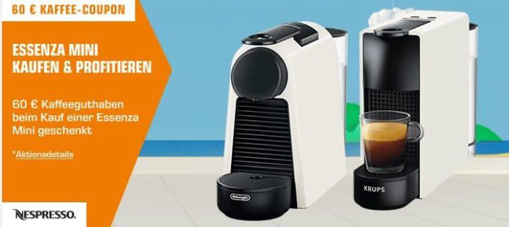 TOP! DELONGHI Nespresso EN 85.W Essenza Mini Nespresso Kapselmaschine für 49€ (statt 70€) + 60€ Kapselgutschein