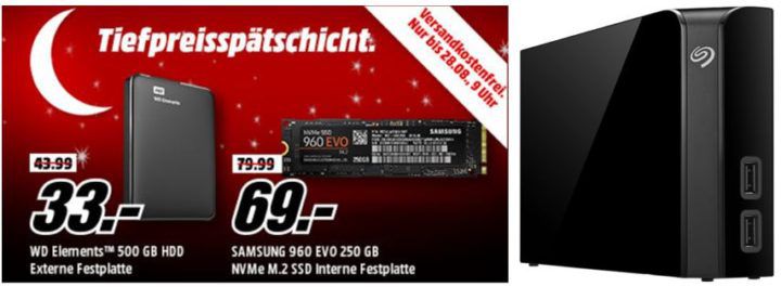 Media Markt Speicher Tiefpreisspätschicht: z.B: WD Elements 500 GB externe HDD für 33€ (statt 44€)