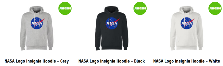 NASA Logo Hoodie für 23,79€ (statt 40€)