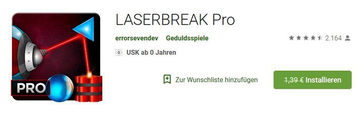 LASERBREAK Pro (Android) gratis (statt 1,39€)