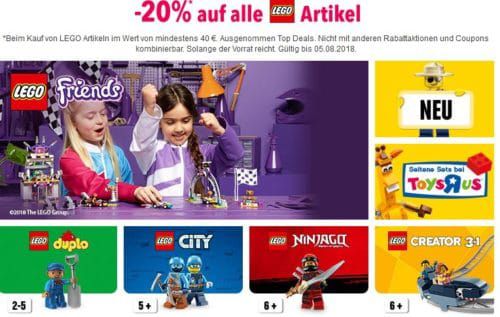 20% Rabatt auf alle Lego Spielwaren bei ToysRUs   z.B. Lego Star Wars Slave I für 159,99€ (statt 190€)