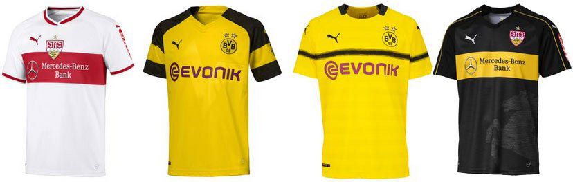 Fußball Trikots aus 2018/19 im Sale z.B. BVB Herren Heimtrikot 2018/19 ab 19,99€