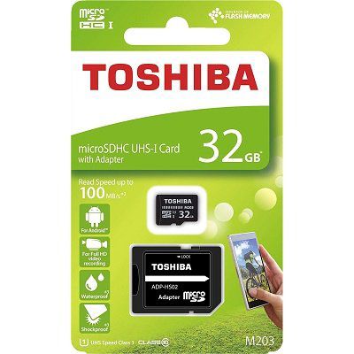 Toshiba M203   32GB microSD Karte (Class 10, UHS Speed Class 1) für 5€ (statt 13€)