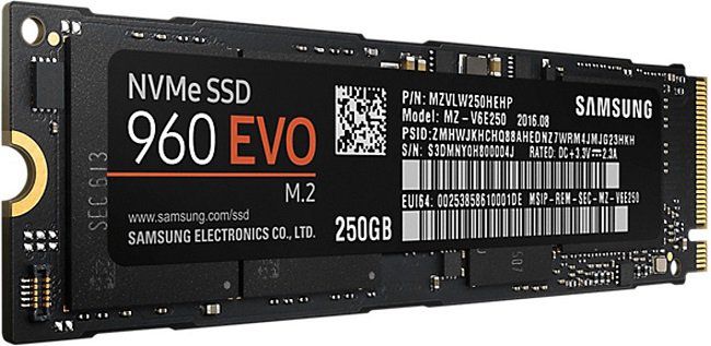 Samsung 960 Evo M.2 SSD mit 250 GB für 69€ (statt 80€)