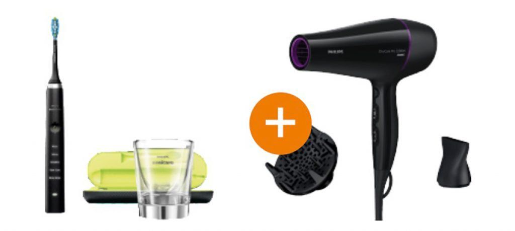 Philips Schallzahnbürste HX 9359/99 + Philips Haartrockner BHD 176/00 für 119€ statt 163€