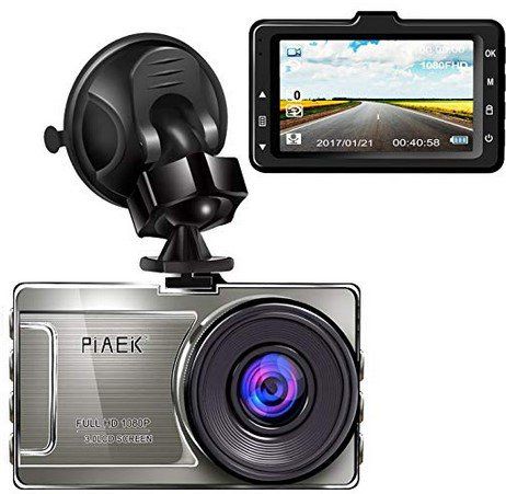 PiAEK 1080p Dashcam mit 3 Zoll Display & 170° Weitwinkel für 32,99€ (statt 55€)