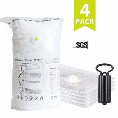 ISENPENK 4er Pack Vakuum Aufbewahrungsbeutel für Kleidung für 8,55€