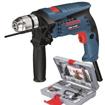 Bosch Schlag Bohrmaschine GSB 13 RE im Karton + 49 tlg. Premium Bit  und Bohrer Set für 68,39€ (statt 88€)   nur eBay Plus