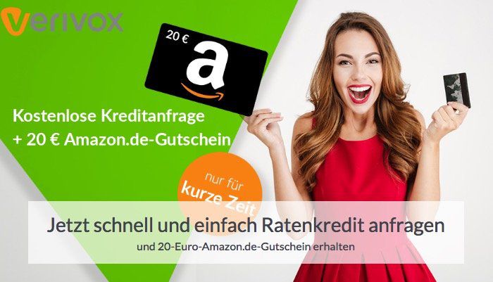 Abgelaufen! Gratis 20€ Amazon Gutschein für Kreditanfrage   kein Abschluss erforderlich!