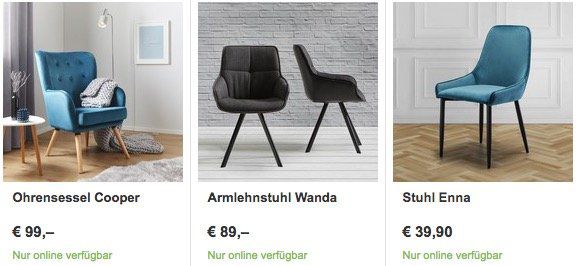 25% Rabatt auf ausgewählte Stühle bei Mömax + ggf. keine VSK
