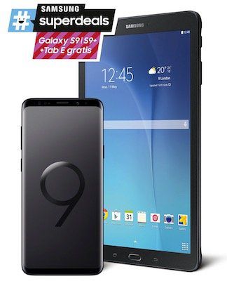 Nur heute! Samsung Galaxy S9 für 4,95€ + gratis Samsung Galaxy Tab E + Vodafone Allnet Flat mit 5GB LTE für 34,99€ mtl.