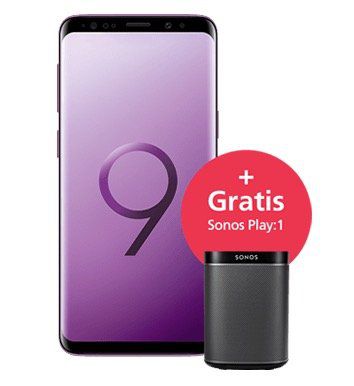 Samsung Galaxy S9 + Sonos Play:1 für 49€ + o2 Free L mit 30GB LTE für 39,99€ mtl.