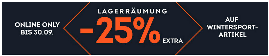 Lagerräumung bei SportScheck + 25% Code auf Wintersportartikel der Vorsaison