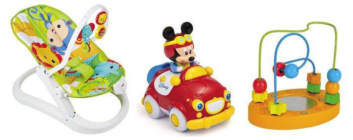 Günstiges Spielzeug bei TOP12   z.B. Fisher Price Rainforest Kompakt Wippe für 54€ (statt 61€)