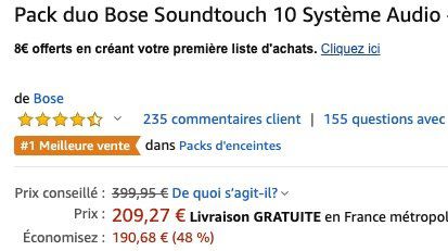 2er Pack Bose SoundTouch 10 Multiroom Lautsprecher für 216,16€ (statt 305€)