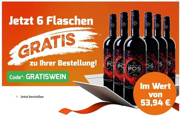 12 Weinflaschen kaufen (auch Sale) und 6 Flaschen Merlot (Wert 54€) gratis bei Weinvorteil