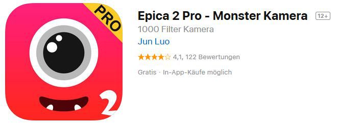 Epica 2 Pro   Monster Camera (iOS) gratis statt 1,99€