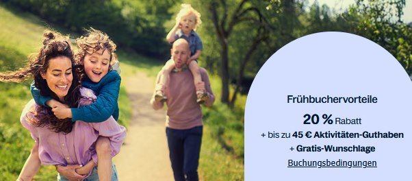 🗺️ Center Parcs: 20% Frühbucherrabatt, Wunschlage & Guthaben