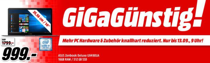 Media Markt GiGaGünstig Sale: PC Hardware & Zubehör reduziert z.B. SAMSUNG 860 EVO   500 GB SSD für 79,99€ (statt 86€)