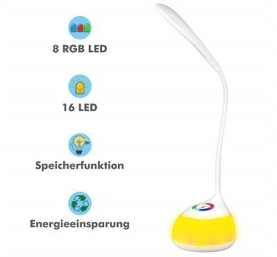 VICTSING LED dimmbare Tischleuchte mit Schwanenhals mit 3 Helligkeitsstufen für 11,49€ (statt 22€)