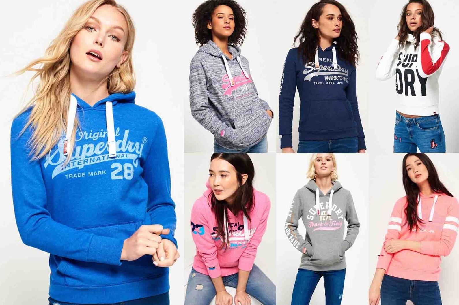 Superdry Damen Hoodies & Zipper 34 Modell bis XL für je 29,95€