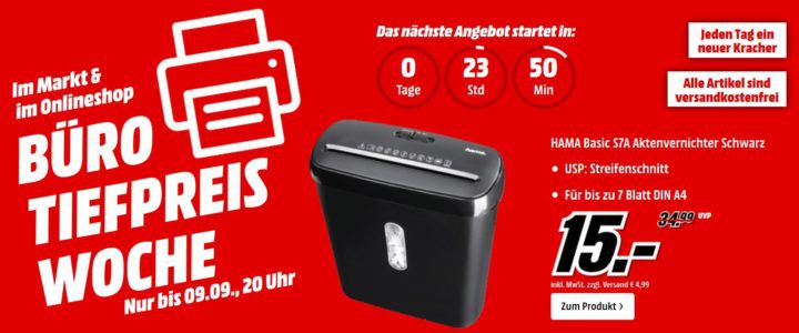 Media Markt Büro Tiefpreis Woche: heute viele Haustelefone   z.B. PHILIPS D4601B/38 Schnurloses Telefon für 25€ (statt 32€)