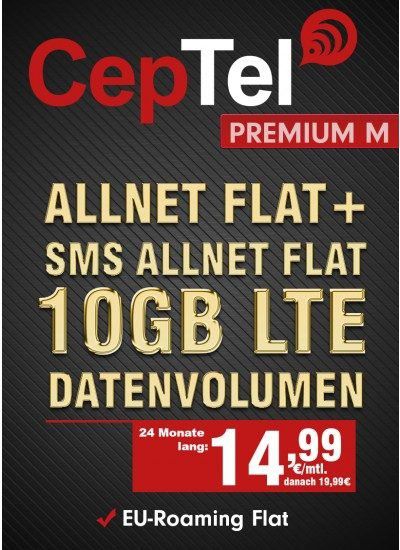 Knaller! o2 Free M mit 10GB LTE für 14,99€ mtl.