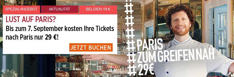 Ab 29€ nach Paris mit der Bahn   im Oktober/November 2018