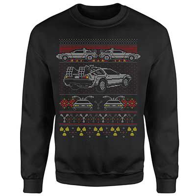 Zurück in die Zukunft Delorean Weihnachtspullover (S   XXL) für 20,99€ (statt 33€)