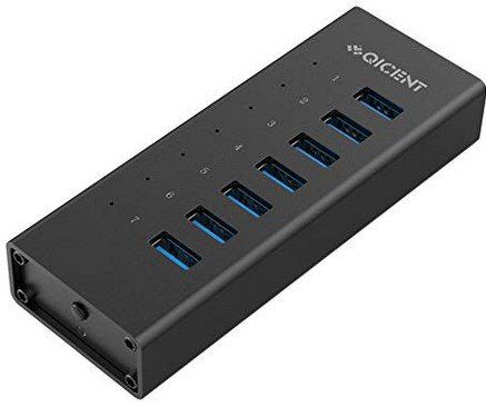 QICENT 7 Port USB 3.0 Hub aus Aluminium für 17,39€ (statt 29€)