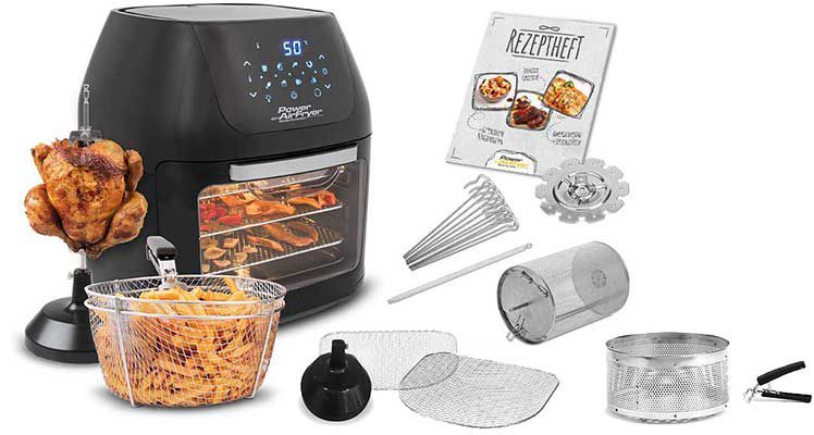 Power AirFryer Deluxe M17559   mit Drehgrill & Dörrfunktion für 179,99€ (statt 250€)