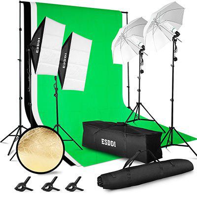 ESDDI PS005   Fotostudio Set mit Softboxen, Greenscreen & mehr für 85,79€ (statt 120€)