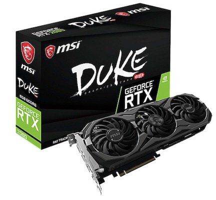 MSI GeForce RTX 2080 Duke 8GB Grafikkarte für 811,95€ (statt 889€)