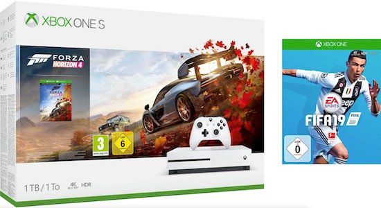 Xbox One S 1TB + Forza Horizon 4 + Fifa 19 für 245,94€ (statt 310€)