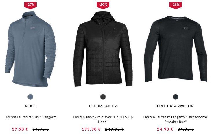 10% Rabatt auf sportliche Herbst Outfits bei engelhorn   z.B. Under Armour Threadborne Streaker Run Laufshirt für 22,41€ (statt 27€)