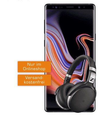 Knaller! Samsung Galaxy Note 9 + Sennheiser HD 4.50 für 1€ + Vodafone Allnet Flat mit 8GB für 29,99€ mtl.