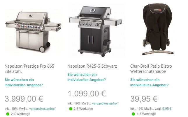 19% Rabatt auf Grills bei Masters.de   z.B. Napoleon Prestige Pro 665 für 3.239€ (statt 3.798€)