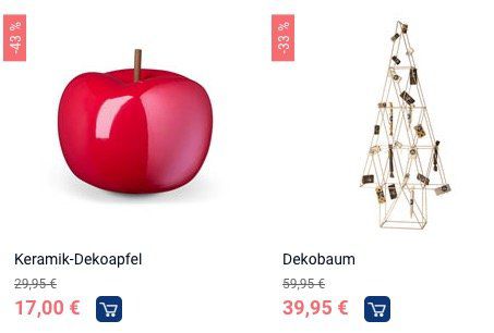 Weihnachts  und Herbstdeko bei Tchibo bis  50% reduziert