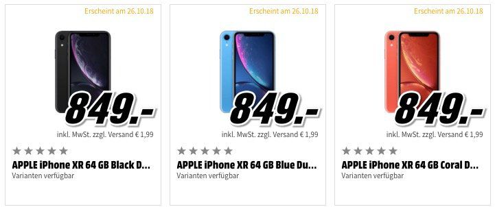 Apple iPhone XR ab effektiv 785,40€ beim Media Markt vorbestellen dank 15 fach Payback Coupon