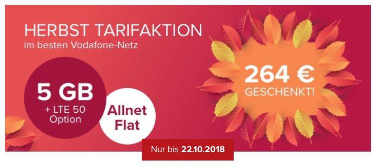 Vodafone Allnet Flat on otelo mit 5GB LTE für 24,99€ mtl. + 264€ Club Guthaben (eintauschbar gegen Shopping Gutscheine)