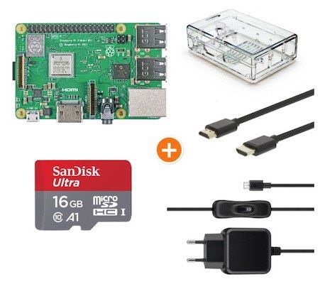 Raspberry Pi 3 B+ Multimedia Bundle mit Gehäuse, Netzteil, Speicherkarte, HDMI Kabel für 58,99€ (statt 74€)