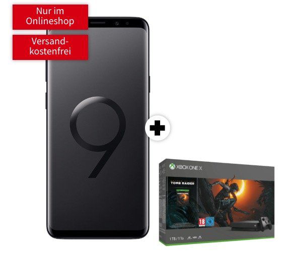 Vorbei? Samsung Galaxy S9+ inkl. Xbox One X 1TB Shadow of the Tomb Raider Bundle für 49€ + Telekom Allnet Flat mit 8GB für 36,99€ mtl.