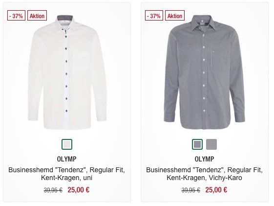 OLYMP Businesshemd Tendenz in Regular Fit ab 25€ (statt 34€)