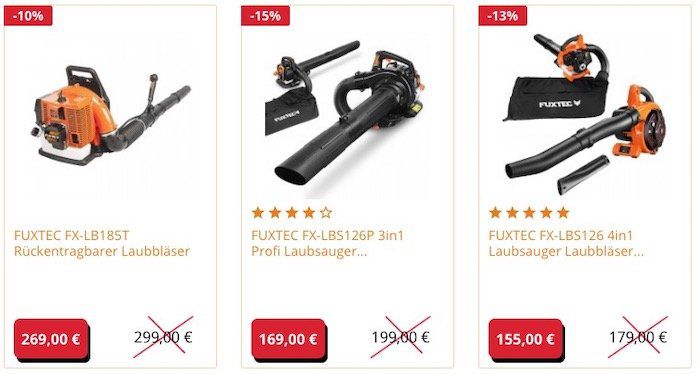 Fuxtec Laubsauger & Laubbläser mit 15% Rabatt