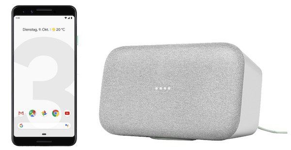 Google Pixel 3 + Google Home Max für 1.053,49€ (statt 1.248€)